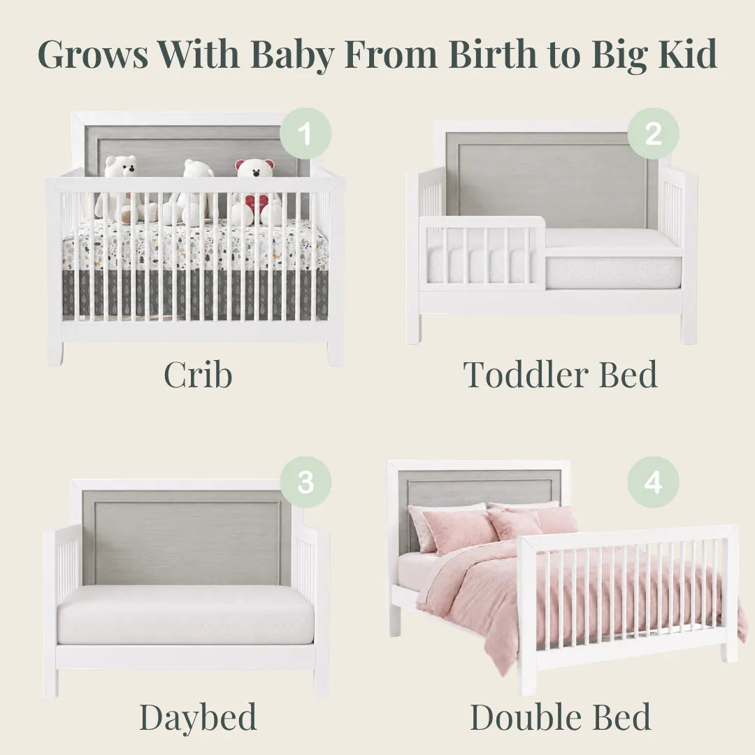 Color: White | Birch Convertible Crib