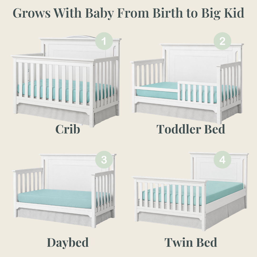 Carino Convertible Crib in White finish