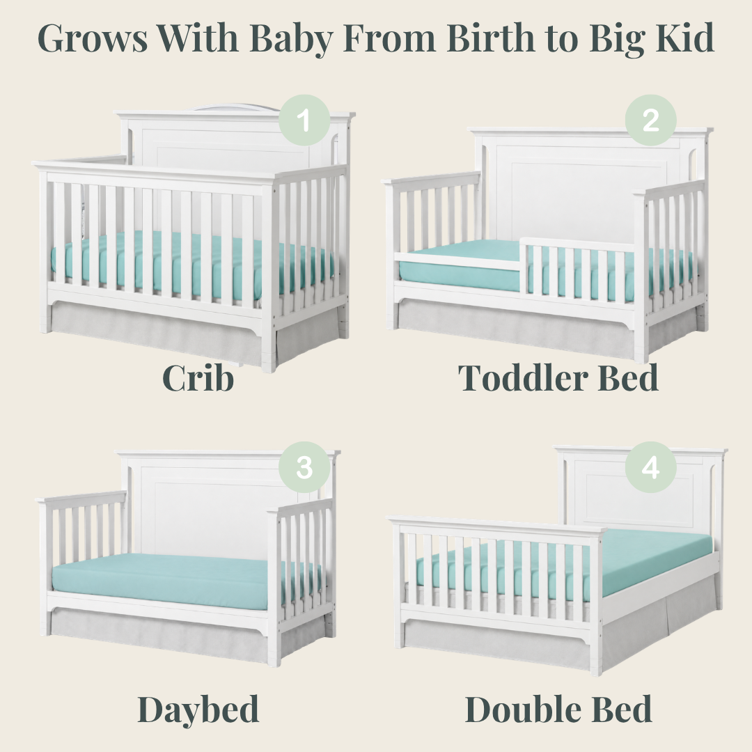 Color: White | Carino Convertible Crib in White finish