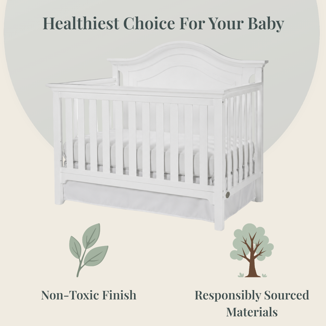 Color: White | Catania Convertible Crib in White Finish