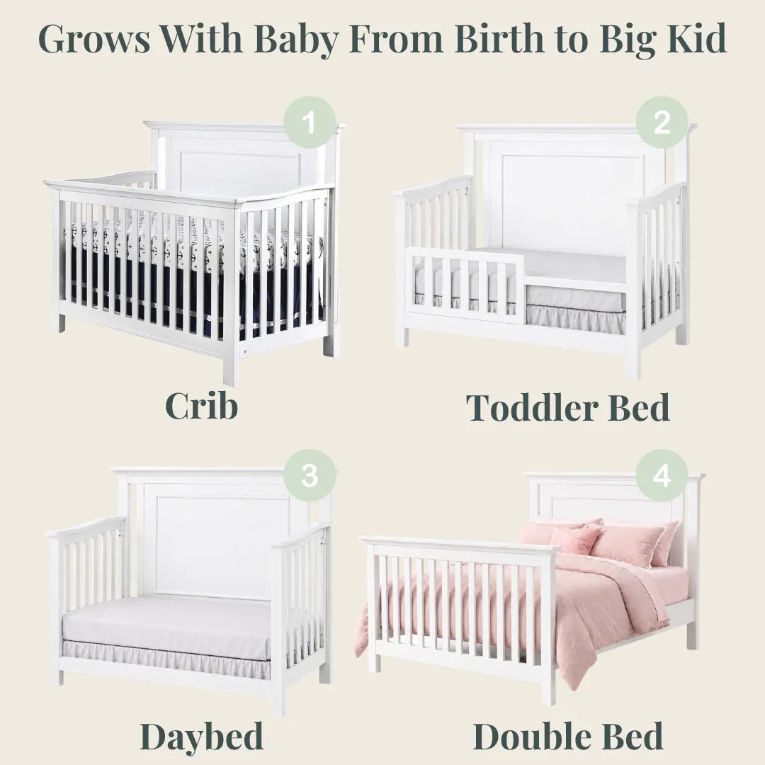 Color: White | Como Flat Top Crib