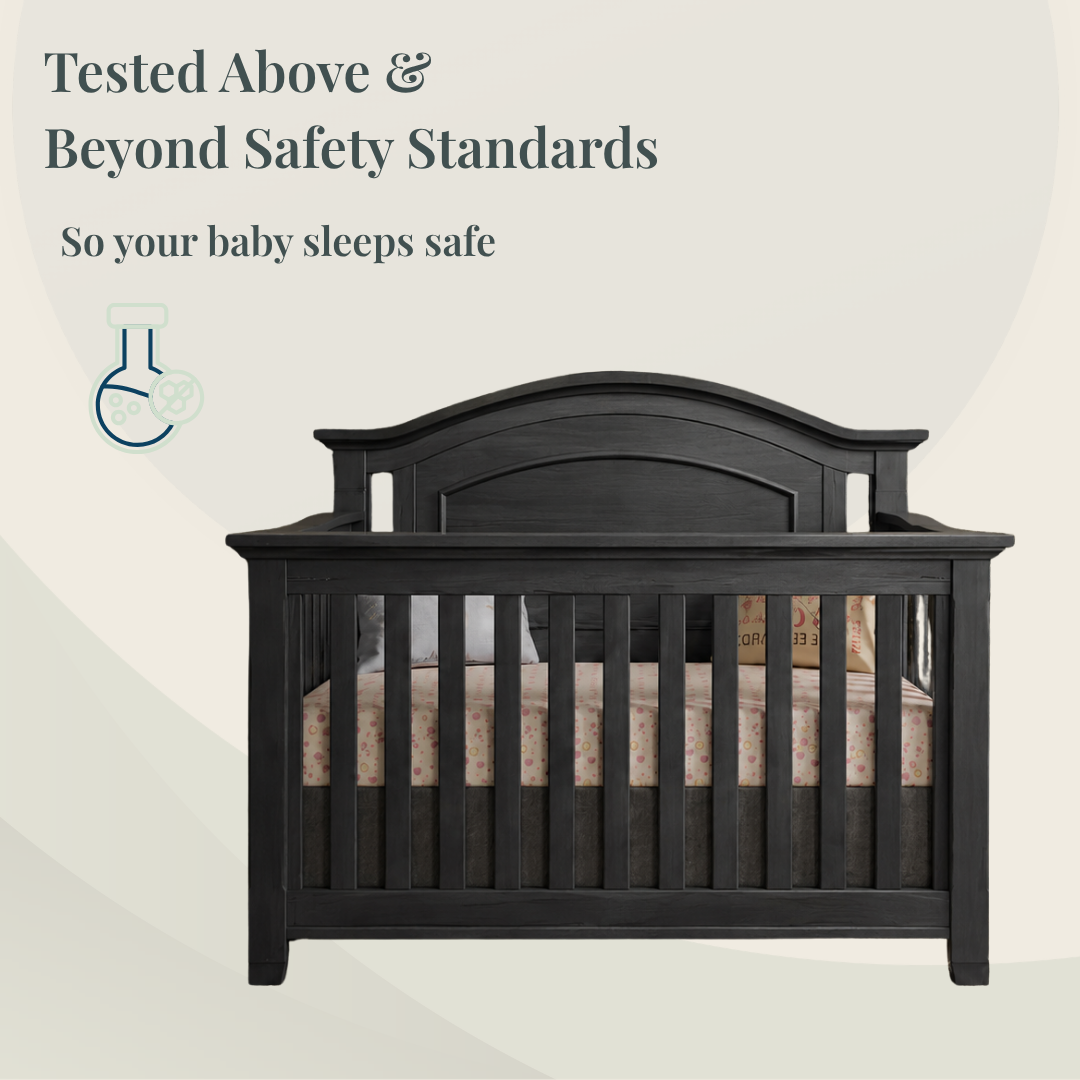 Color: Granite | Como Arched Top Forever Crib