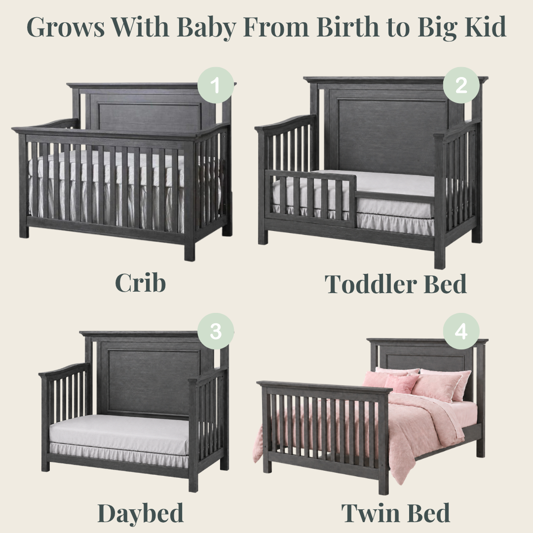 Color: Granite | Como Flat Top Crib
