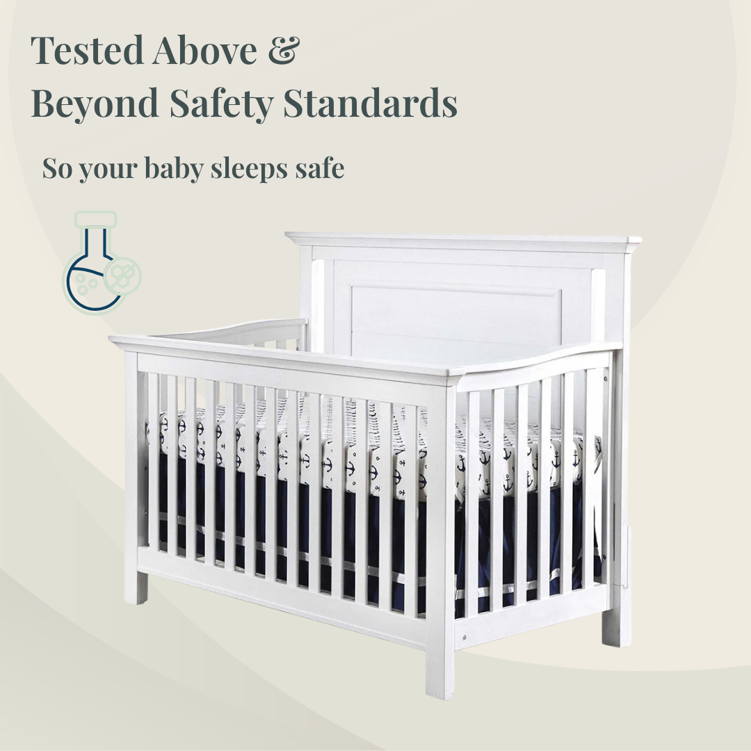 Color: White | Como Flat Top Crib