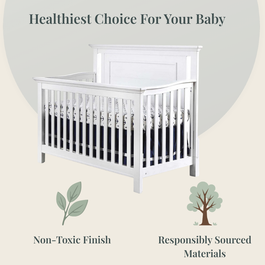 Color: White | Como Flat Top Crib