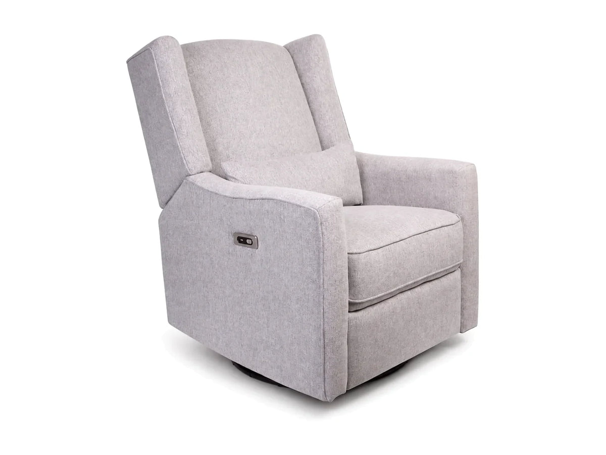 Color: Grey | Lil Angels Contour Pedic Swivel Power Glider Recliner in Grey