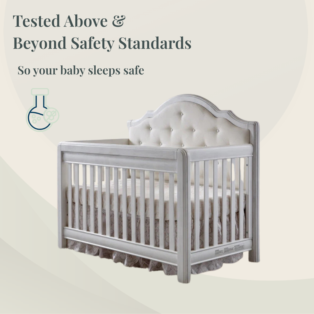 Cristallo Forever Crib with Grey Vinyl Panel