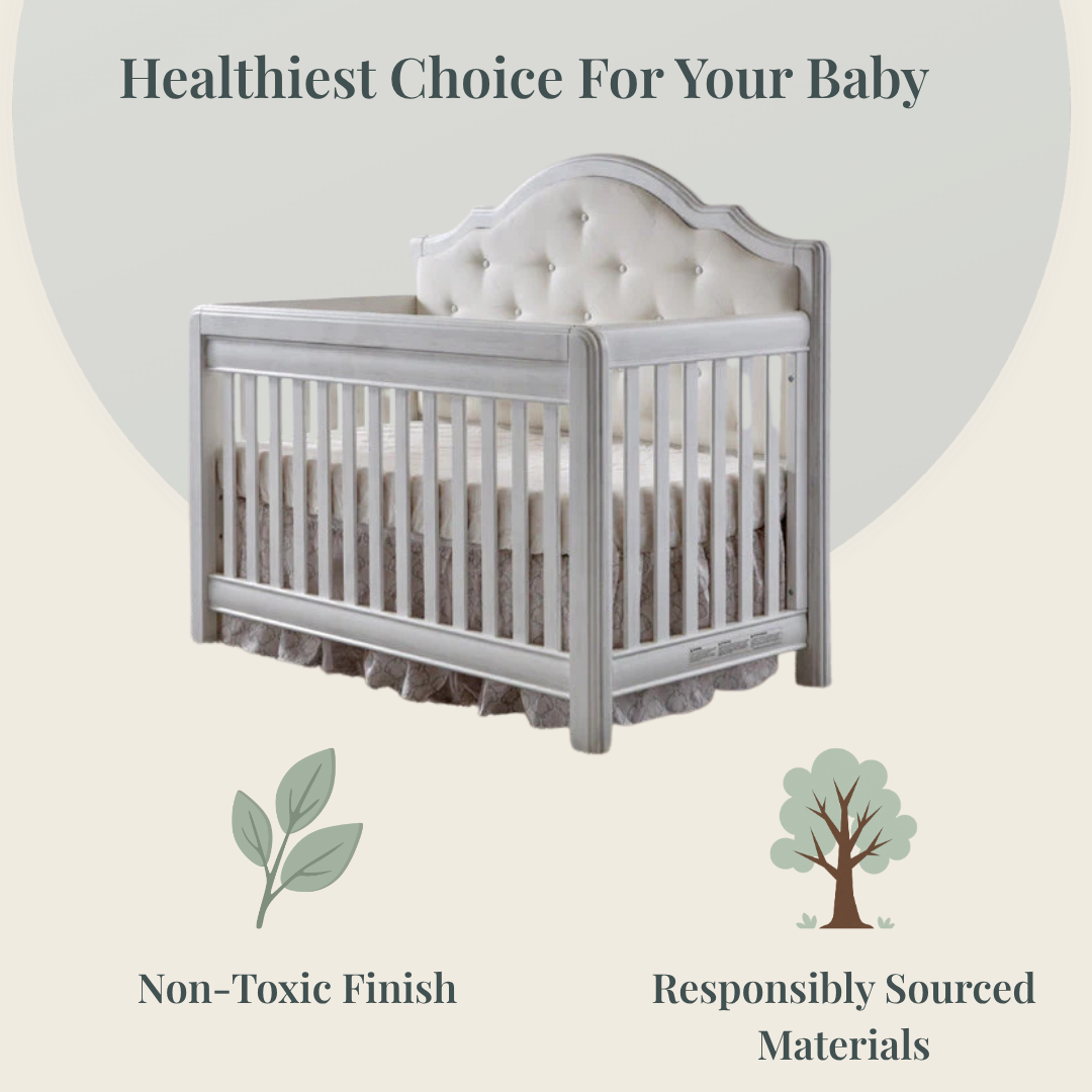 Cristallo Forever Crib with Grey Vinyl Panel