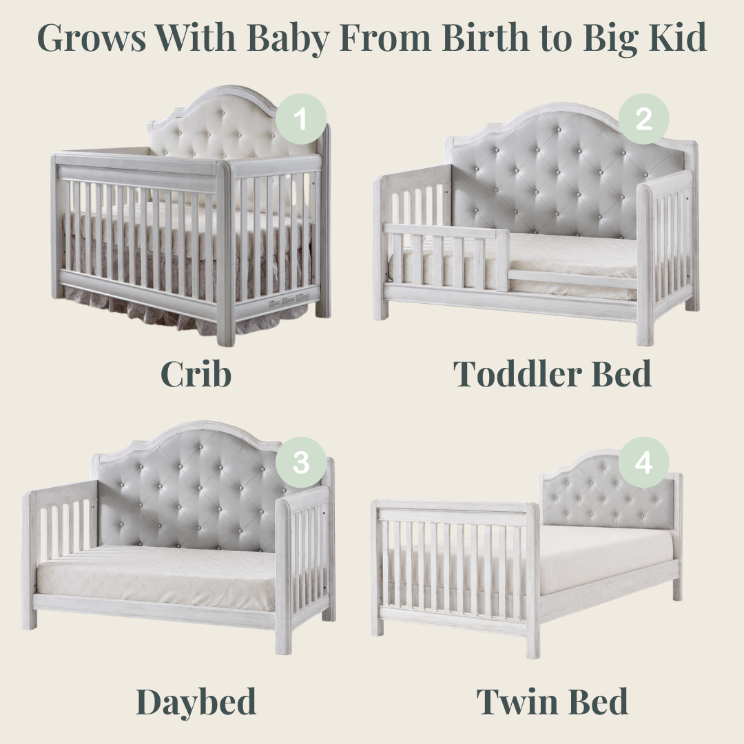 Cristallo Forever Crib with Grey Vinyl Panel