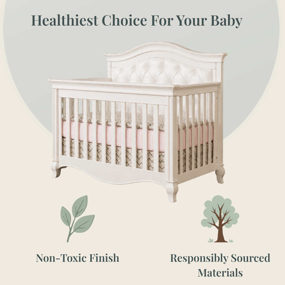 Diamante Forever Crib - White Vinyl Panel
