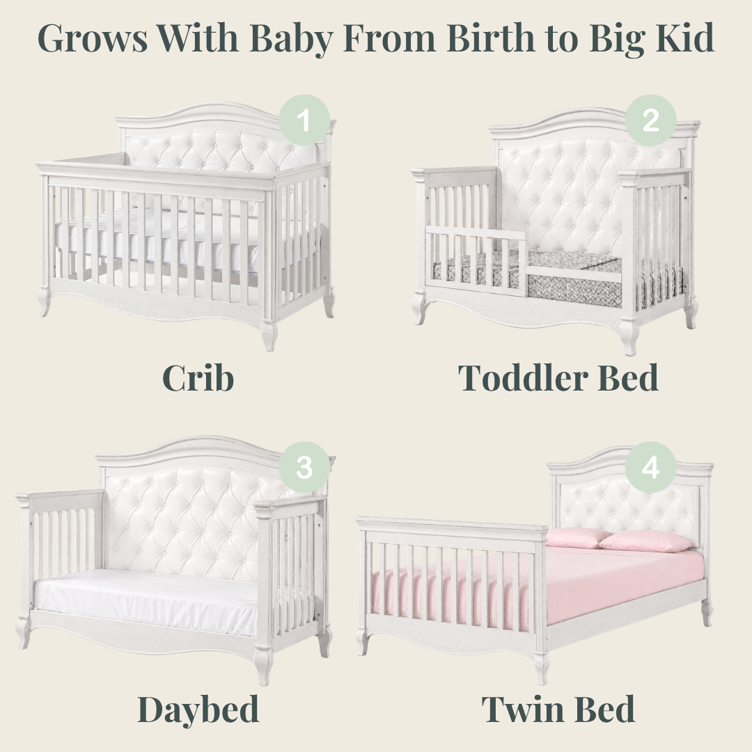 Diamante Forever Crib - White Vinyl Panel