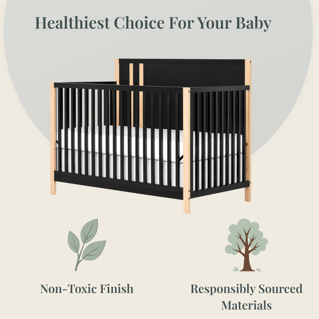Dream On Me Soho Convertible Crib in Matte Black Vintage