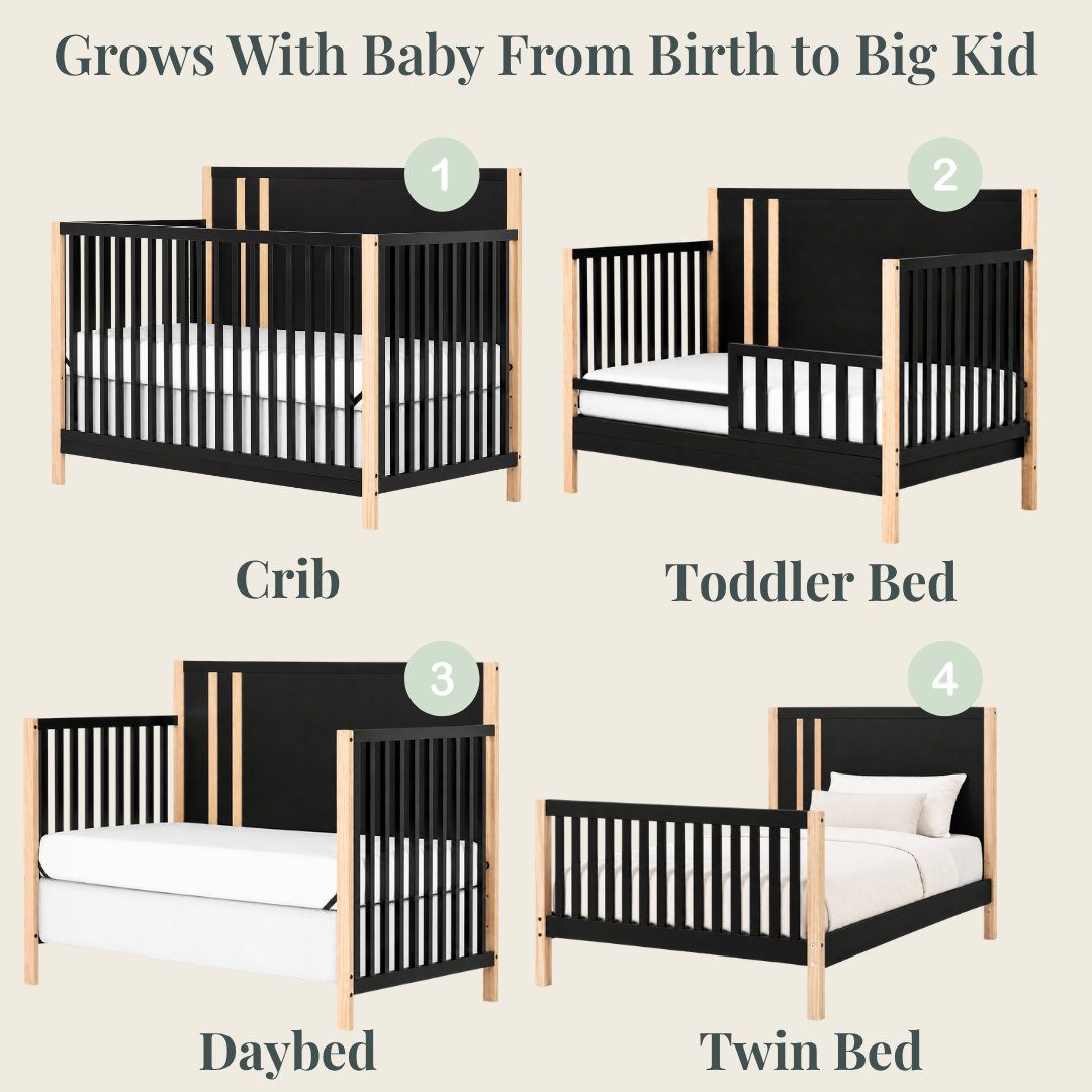 Dream On Me Soho Convertible Crib in Matte Black Vintage