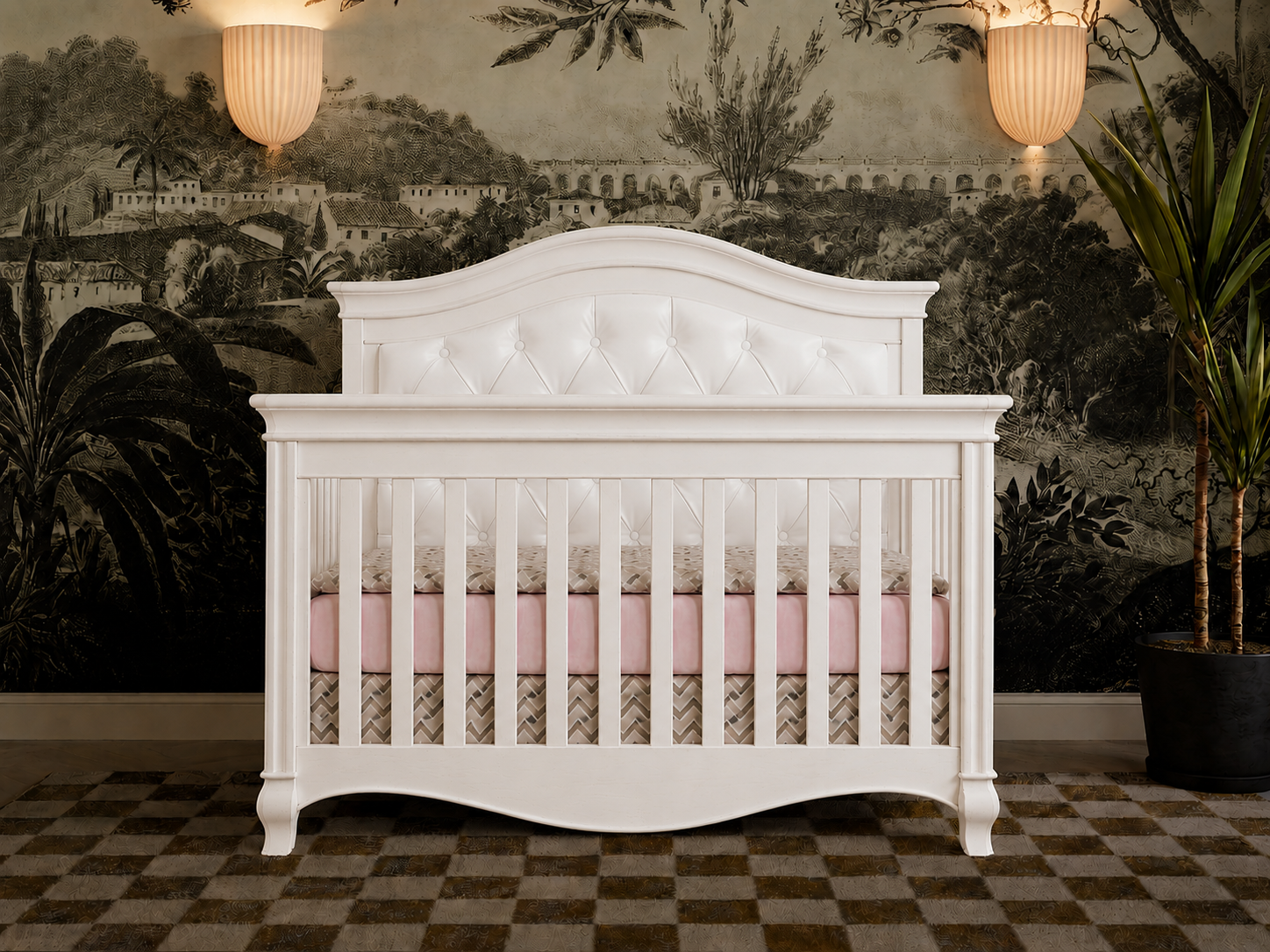 Diamante Forever Crib - White Vinyl Panel
