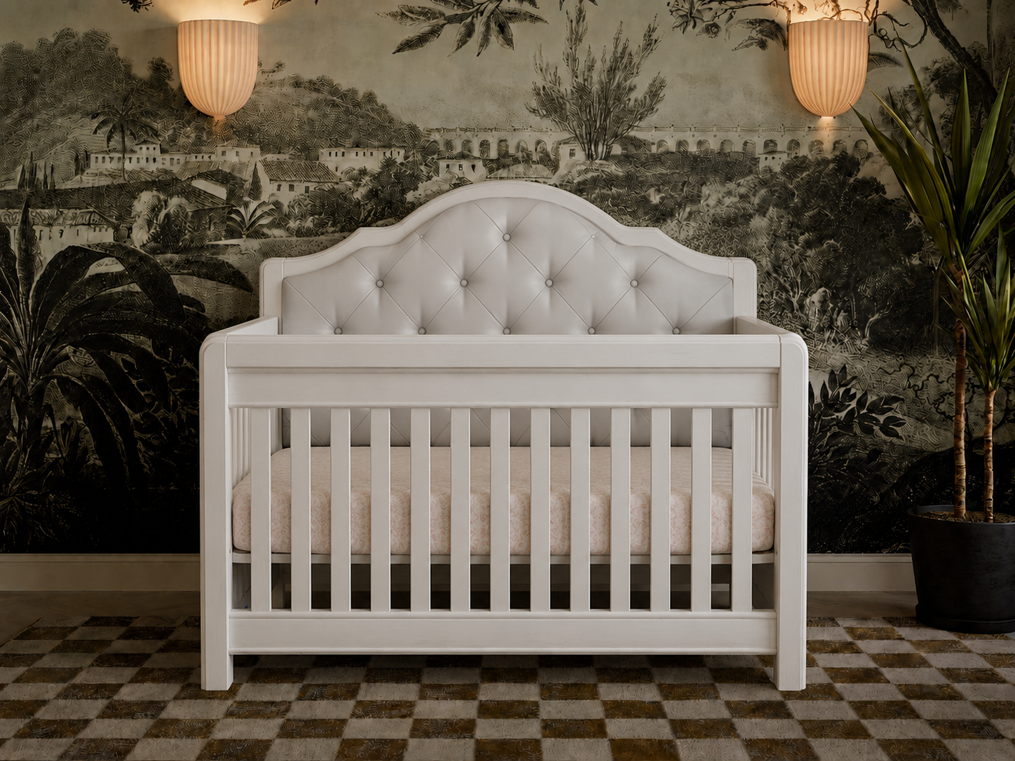 Cristallo Forever Crib with Grey Vinyl Panel