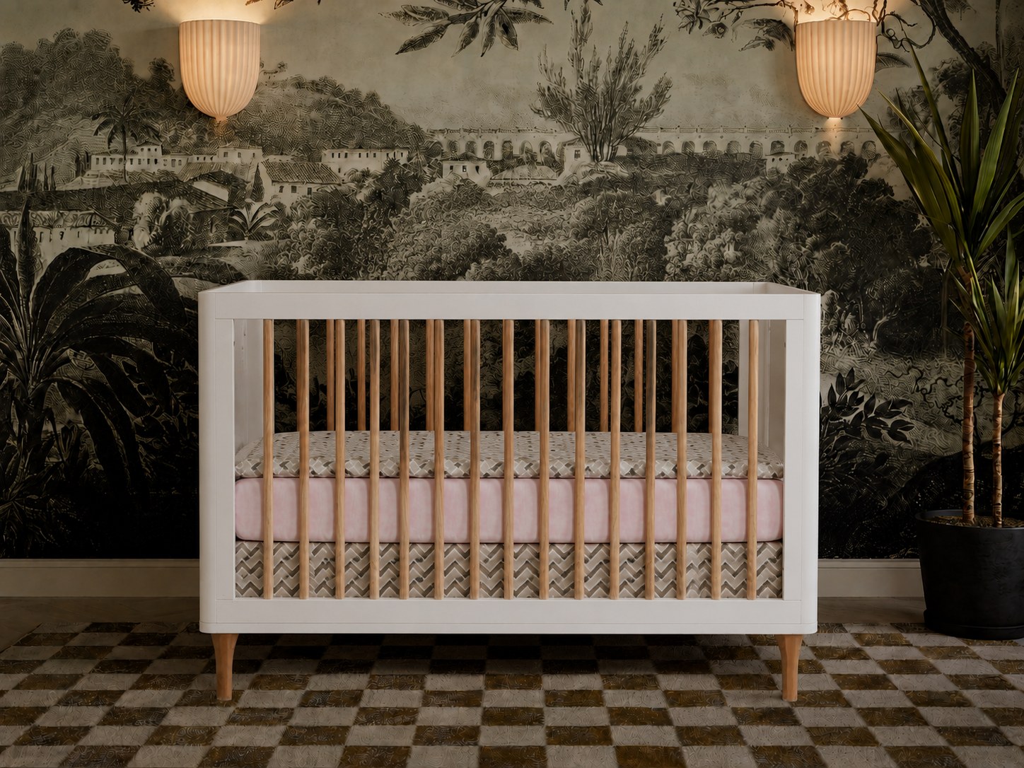 Color: White/Natural | Lollipop 4 in 1 convertible crib