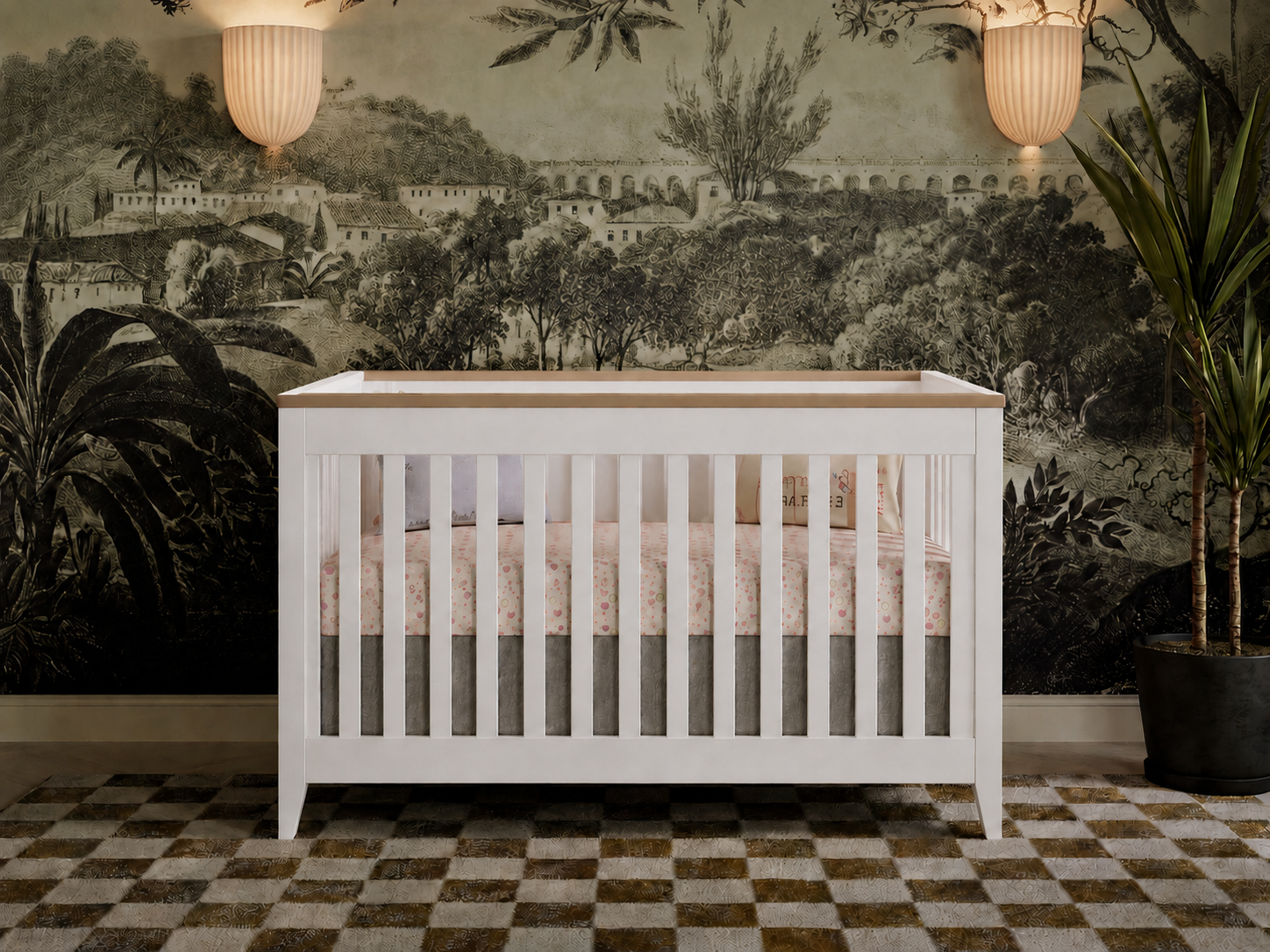 Color: White/Walnut | Botticelli Convertible Crib