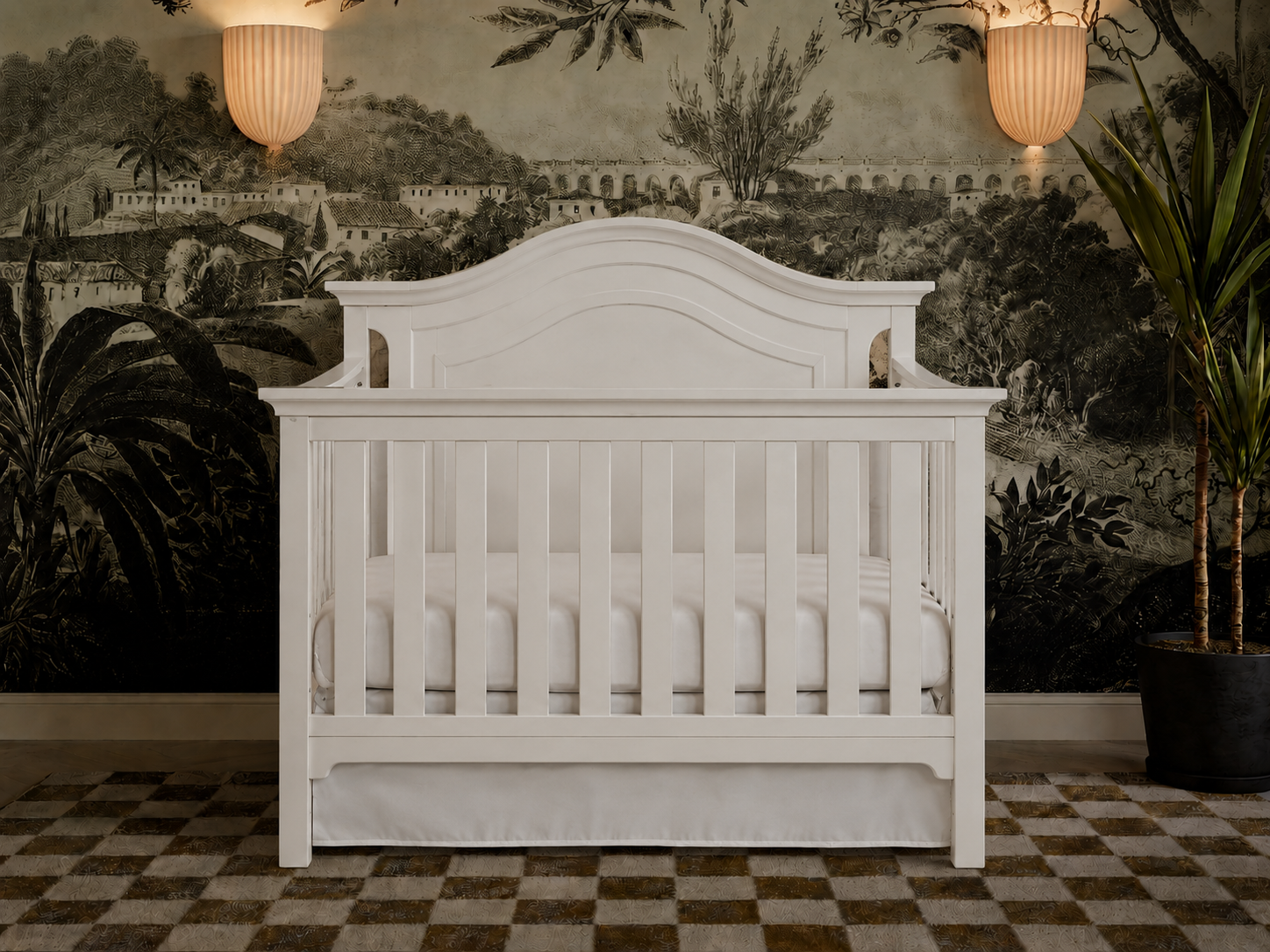 Color: White | Catania Convertible Crib in White Finish