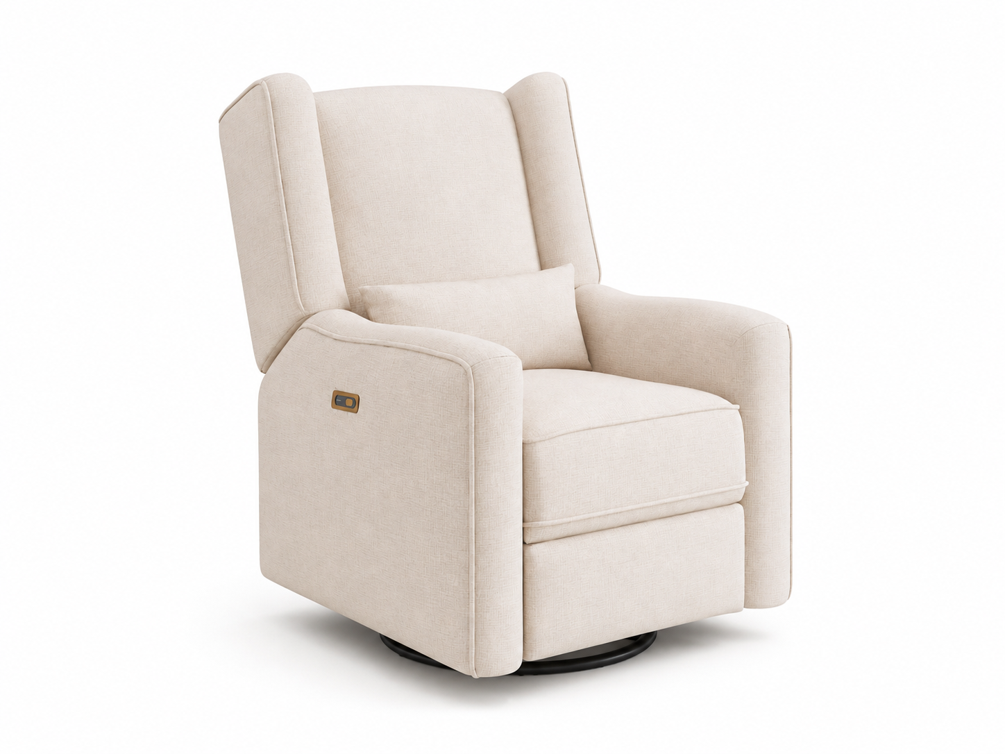 Color: Sand | Lil Angels Contour Pedic Swivel Power Glider Recliner in Sand