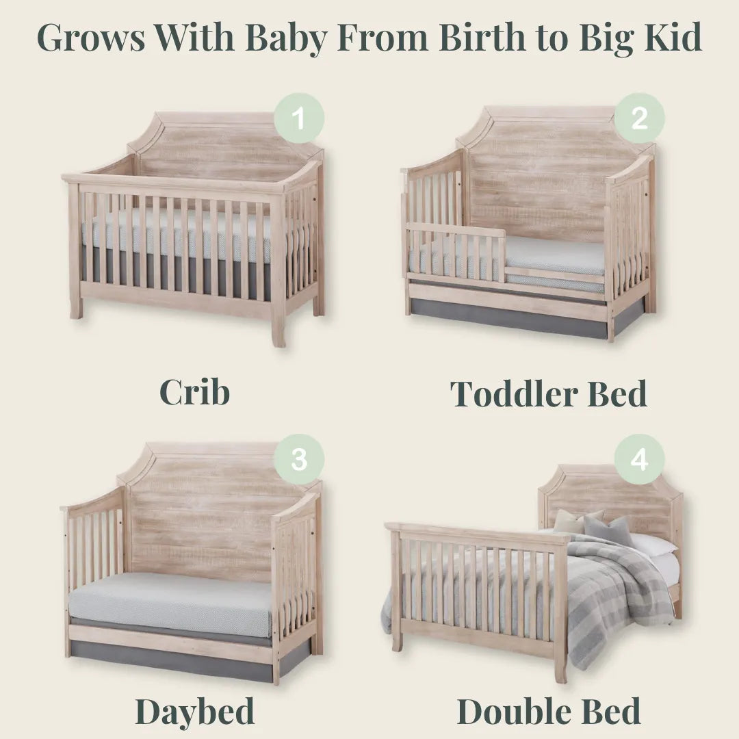 Color: Dove | Remi  Convertible Crib in Sugarcoat finish