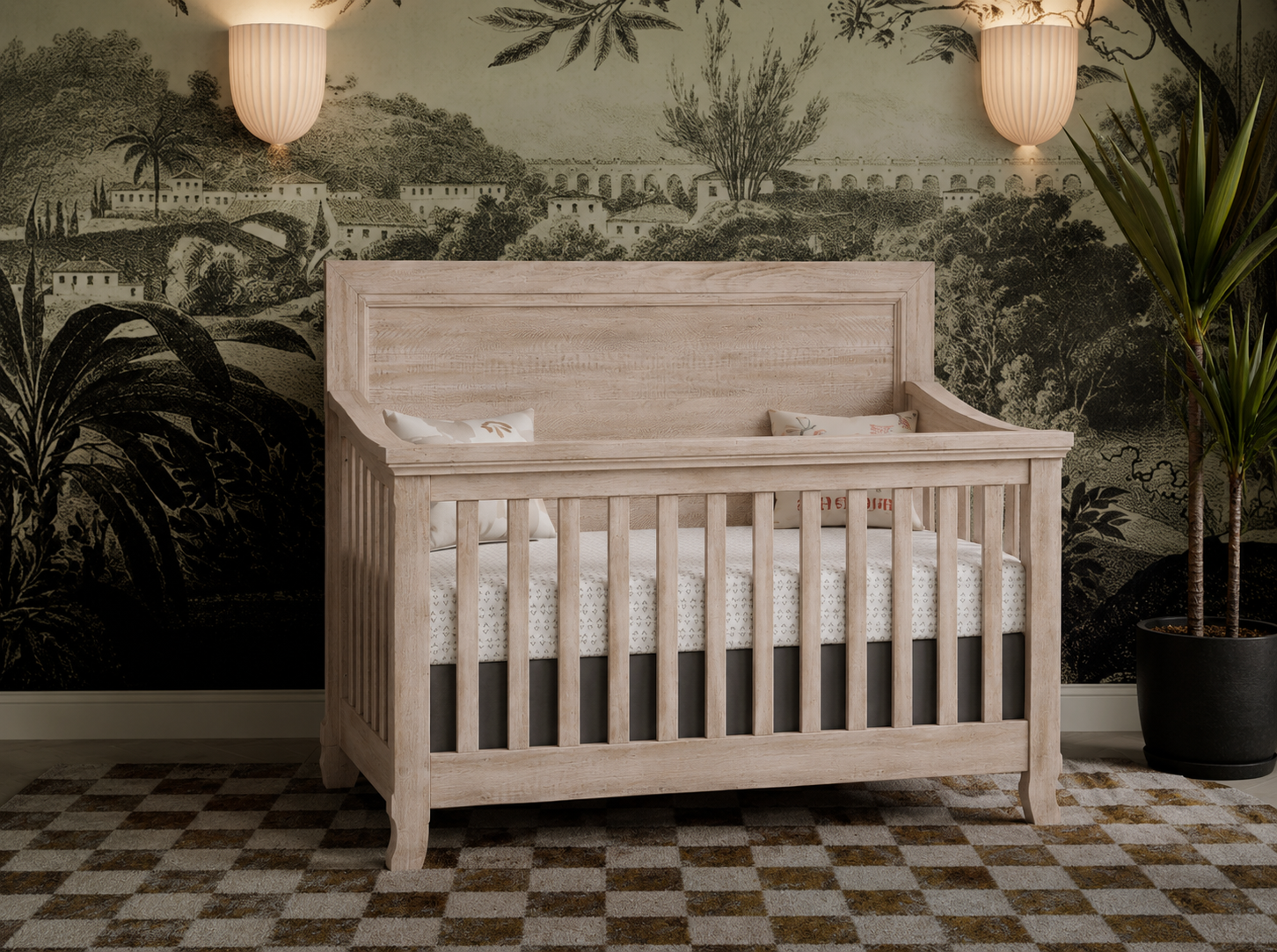 Remi Flat Top Convertible Crib in Sugarcoat finish