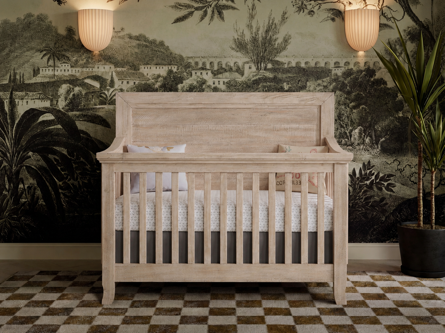 Remi Flat Top Convertible Crib in Sugarcoat finish