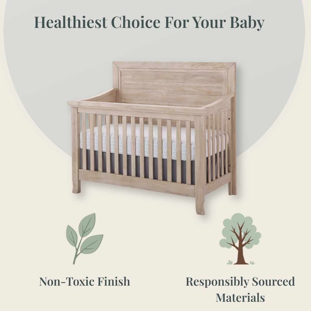 Remi Flat Top Convertible Crib in Sugarcoat finish