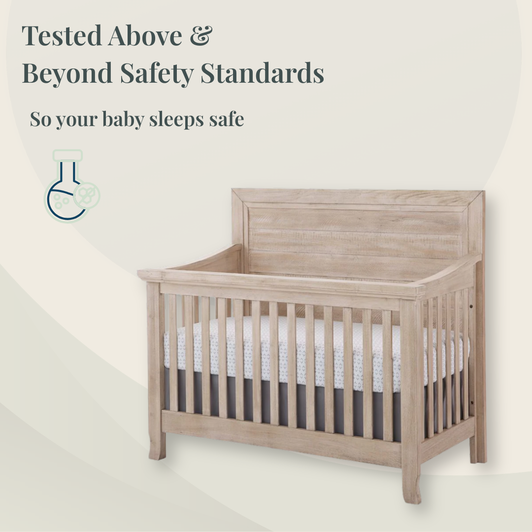Remi Flat Top Convertible Crib in Sugarcoat finish