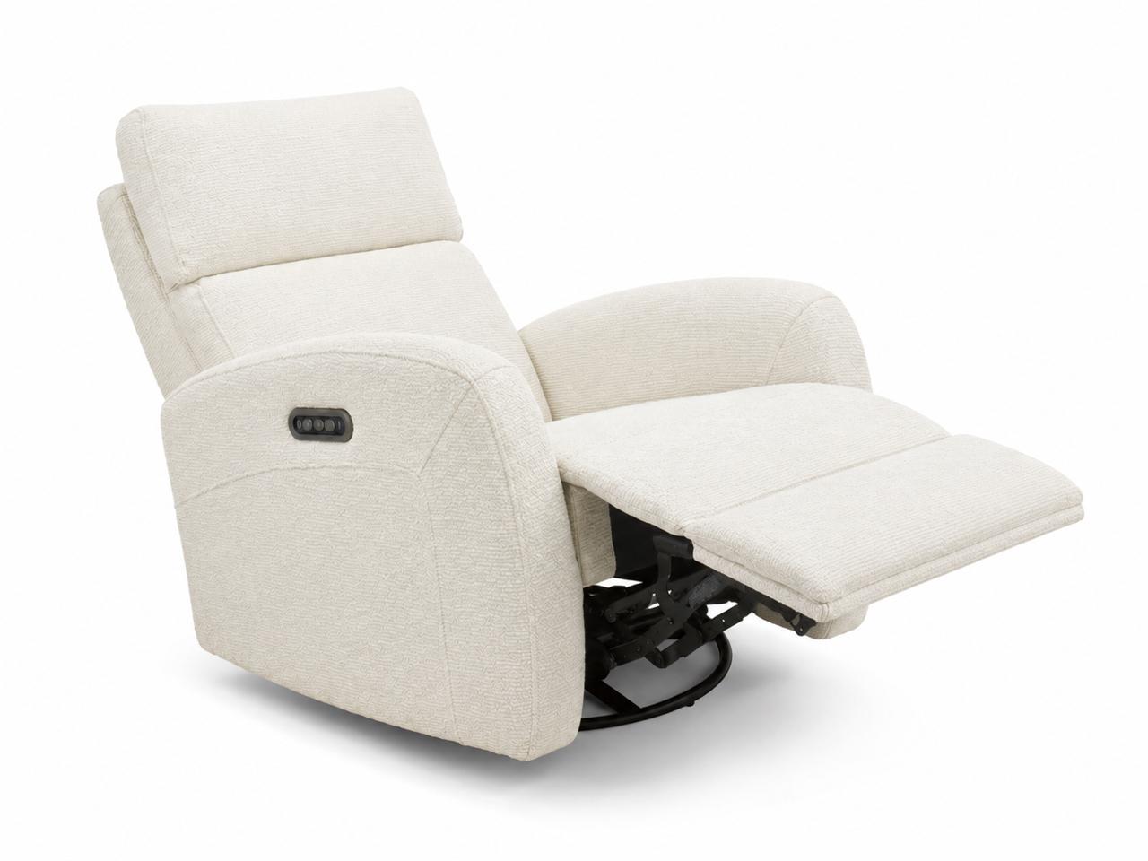 Serena Triple Power Swivel Glider Recliner in Dove White