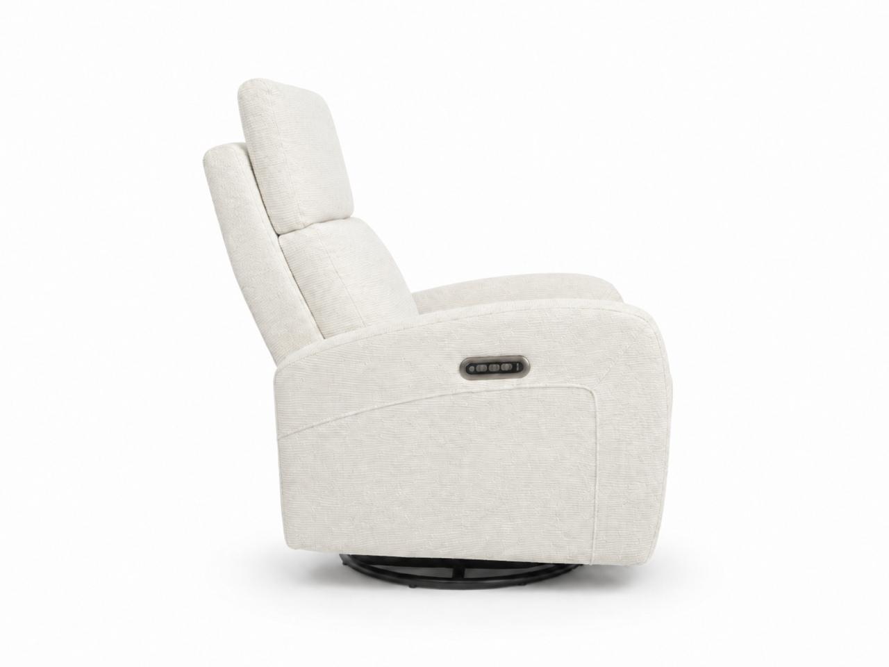 Serena Triple Power Swivel Glider Recliner in Dove White