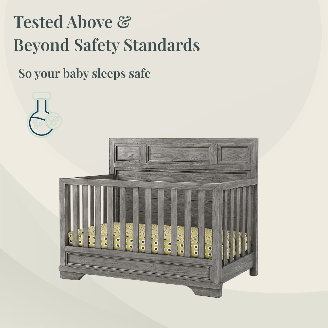 Color: Brushed Pewter | Westwood Design Foundry 4-in-1 Convertible Crib in Brushed Pewter