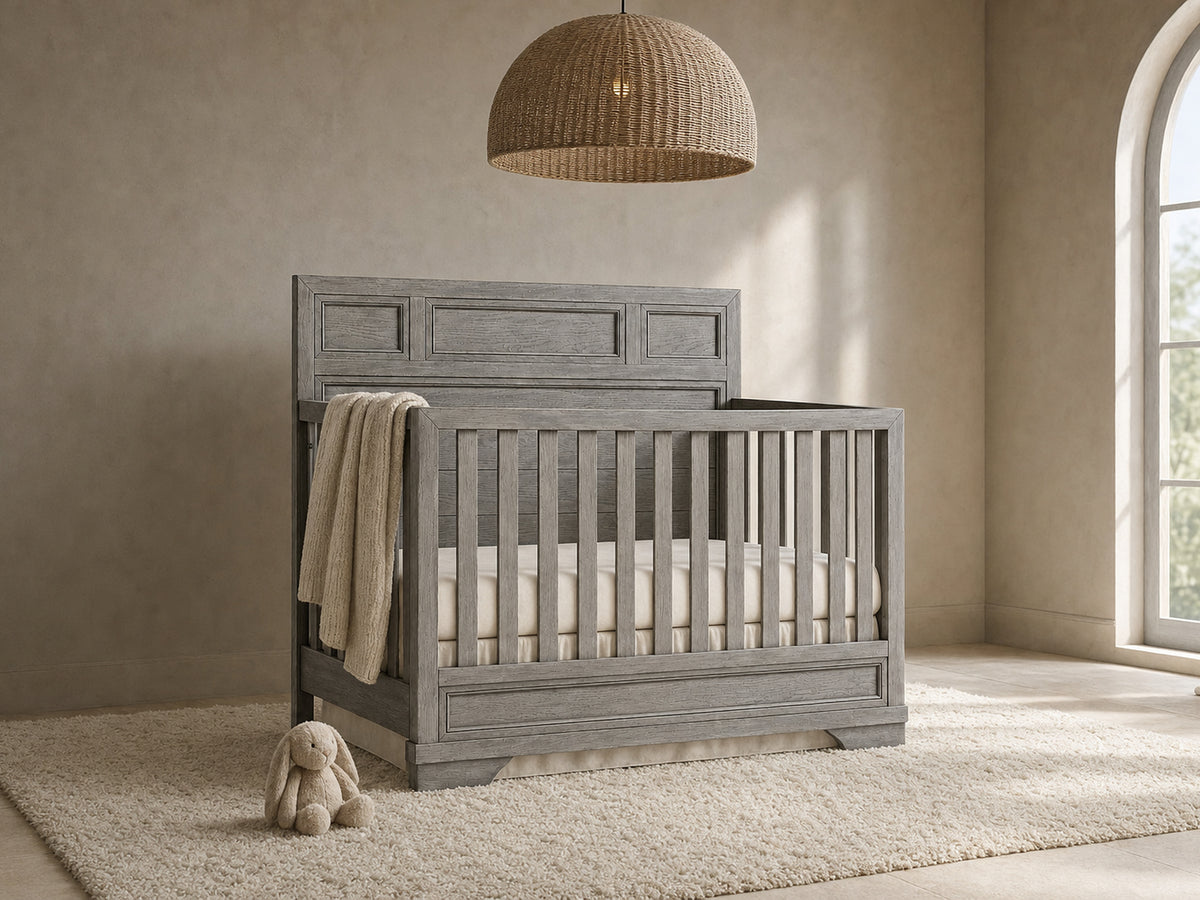 Color: Brushed Pewter | Westwood Design Foundry 4-in-1 Convertible Crib in Brushed Pewter