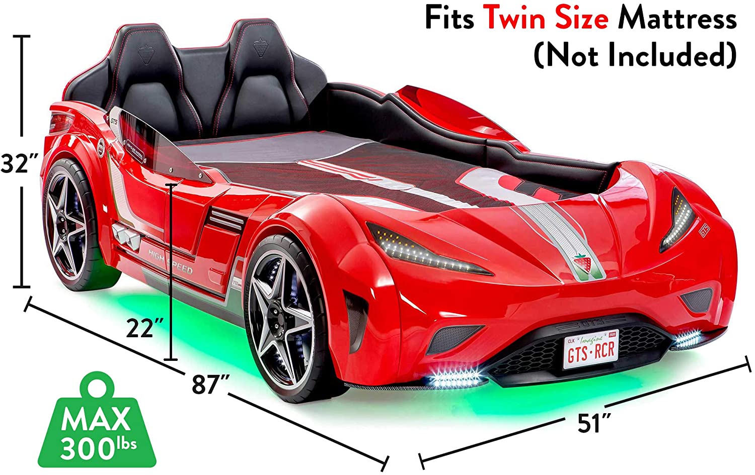 GTS Twin Race Car Bed image 5