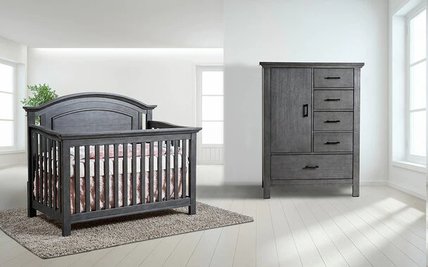 Como Arched Top Forever Crib in Distressed Granite