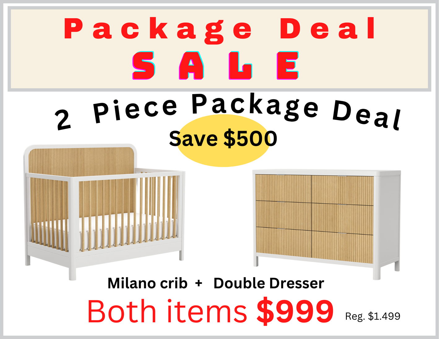 Milano White/Natural Package Deal