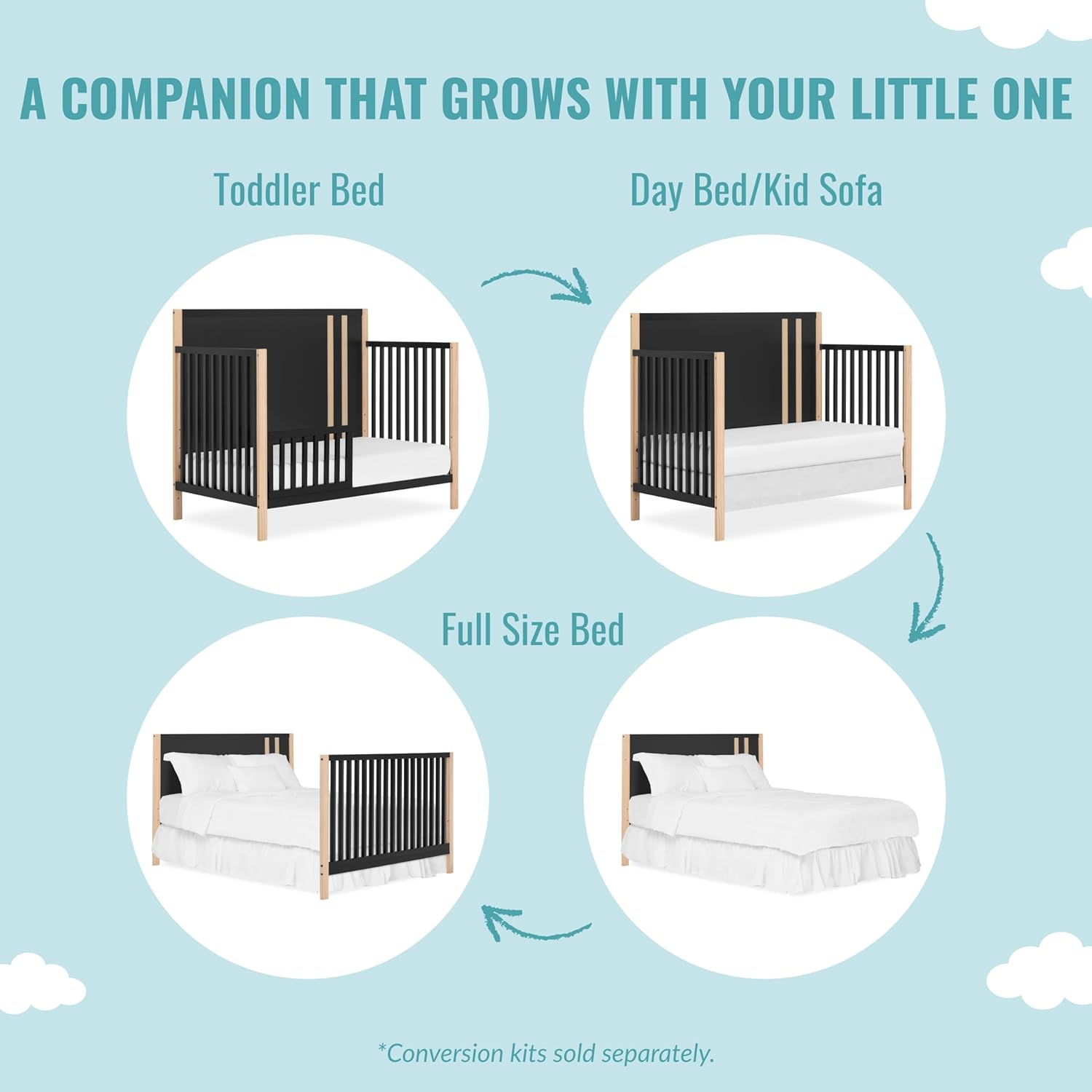 Dream On Me Soho Convertible Crib in Matte Black Vintage image 3