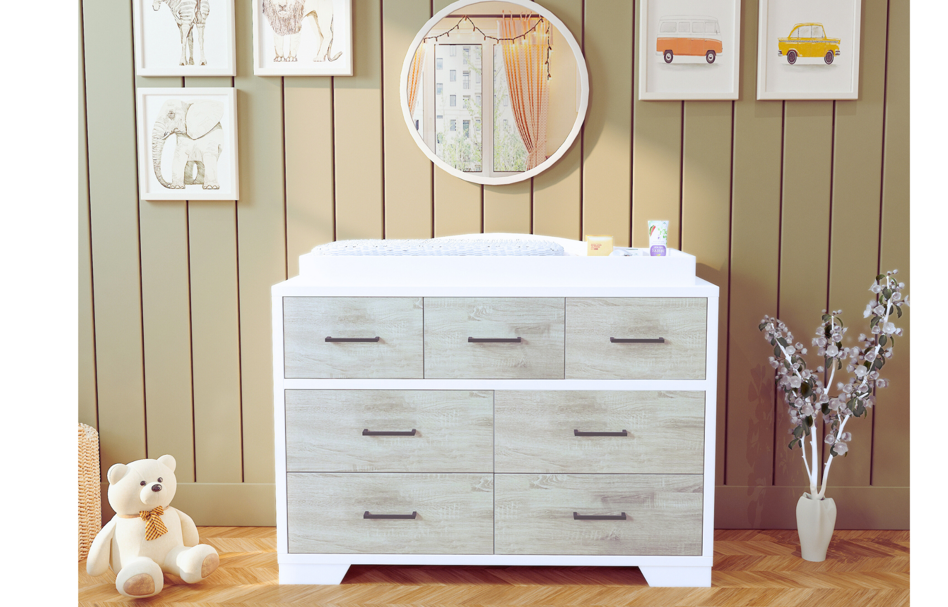 3 PIECE BIRCH SET  ** CRIB+DRESSER+FREE MATTRESS** image 5