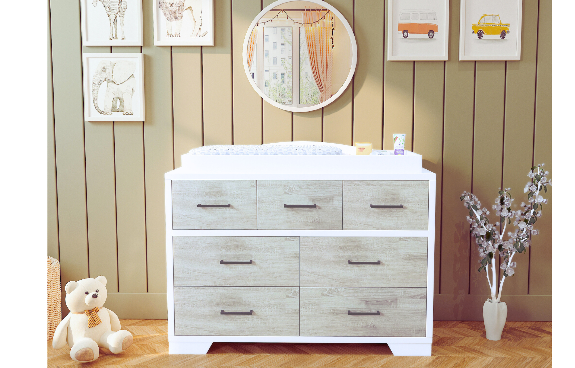 3 PIECE BIRCH SET  ** CRIB+DRESSER+FREE MATTRESS** image 5