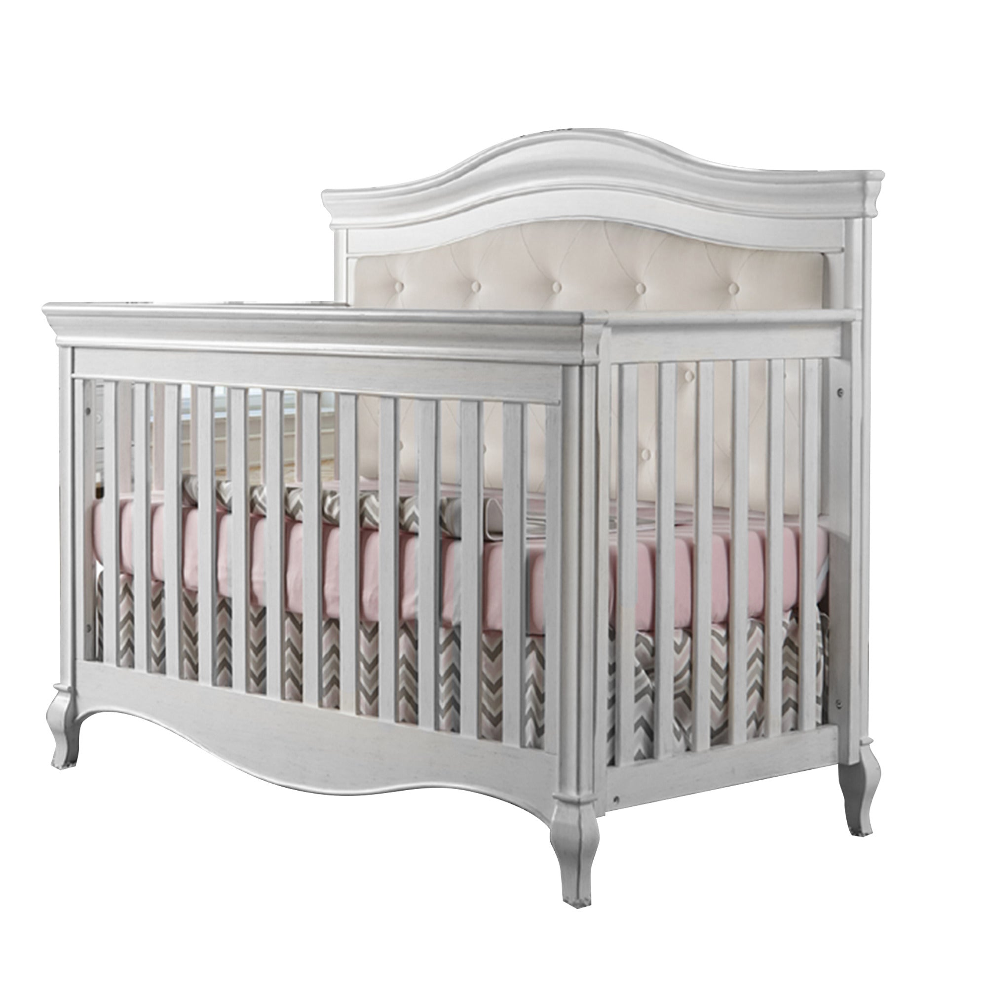 Pali Diamante Collection Forever Crib in Vintage White with Beige Fabric Panel image 0