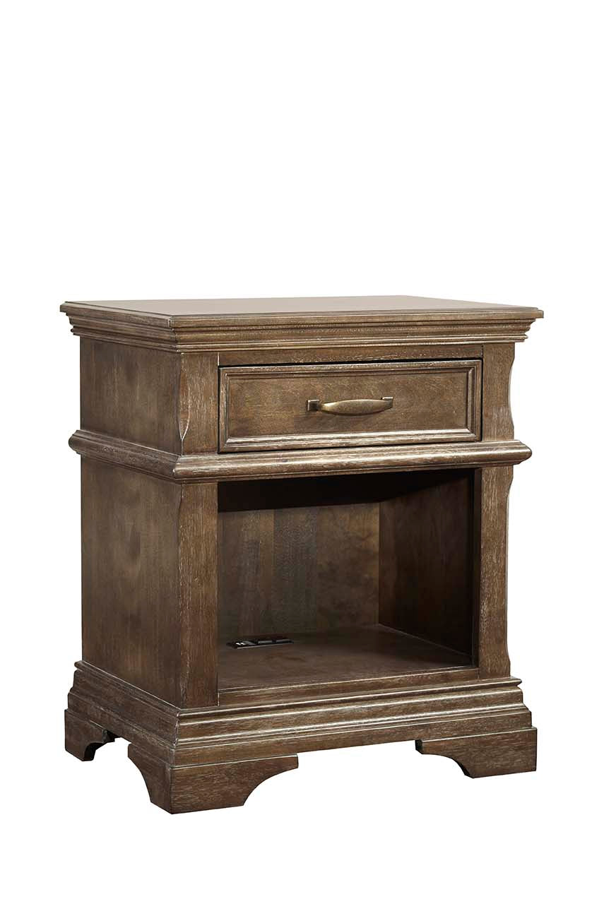 Kerrigan 1 Drawer Nightstand with Power in Cafe au Lait