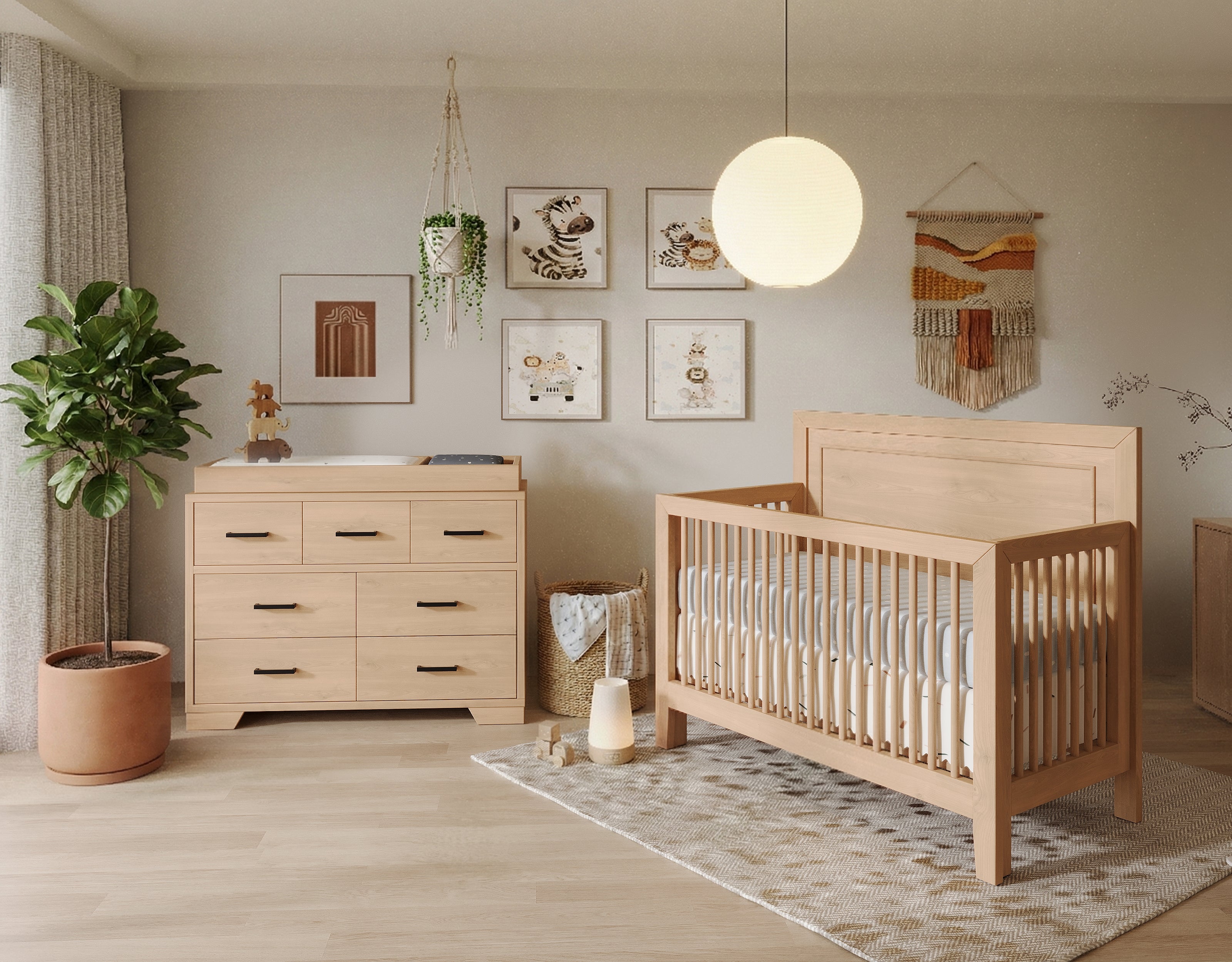 Birch Natural Finish Convertible Crib image 1