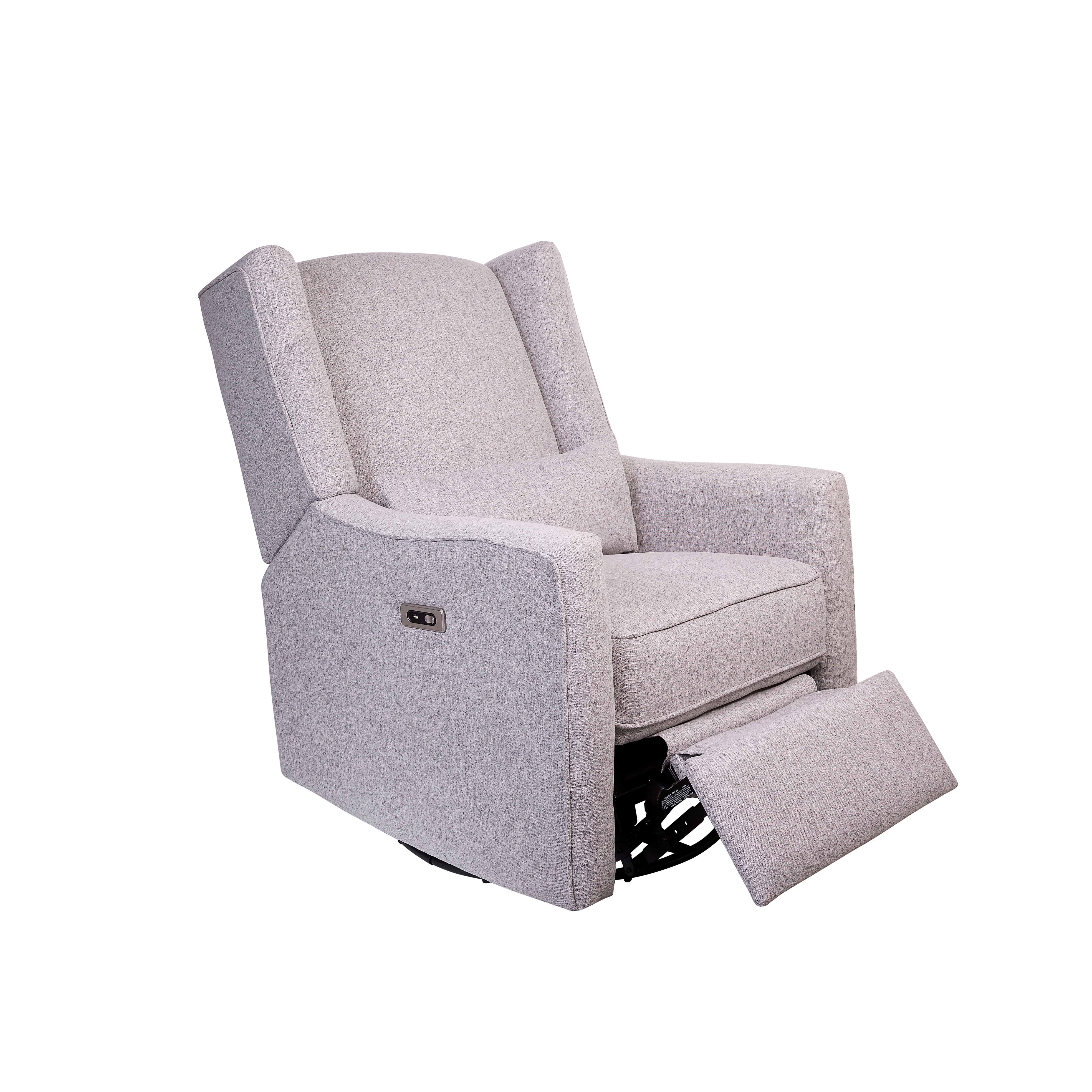 Lil Angels Contour Pedic Swivel Power Glider Recliner in Grey