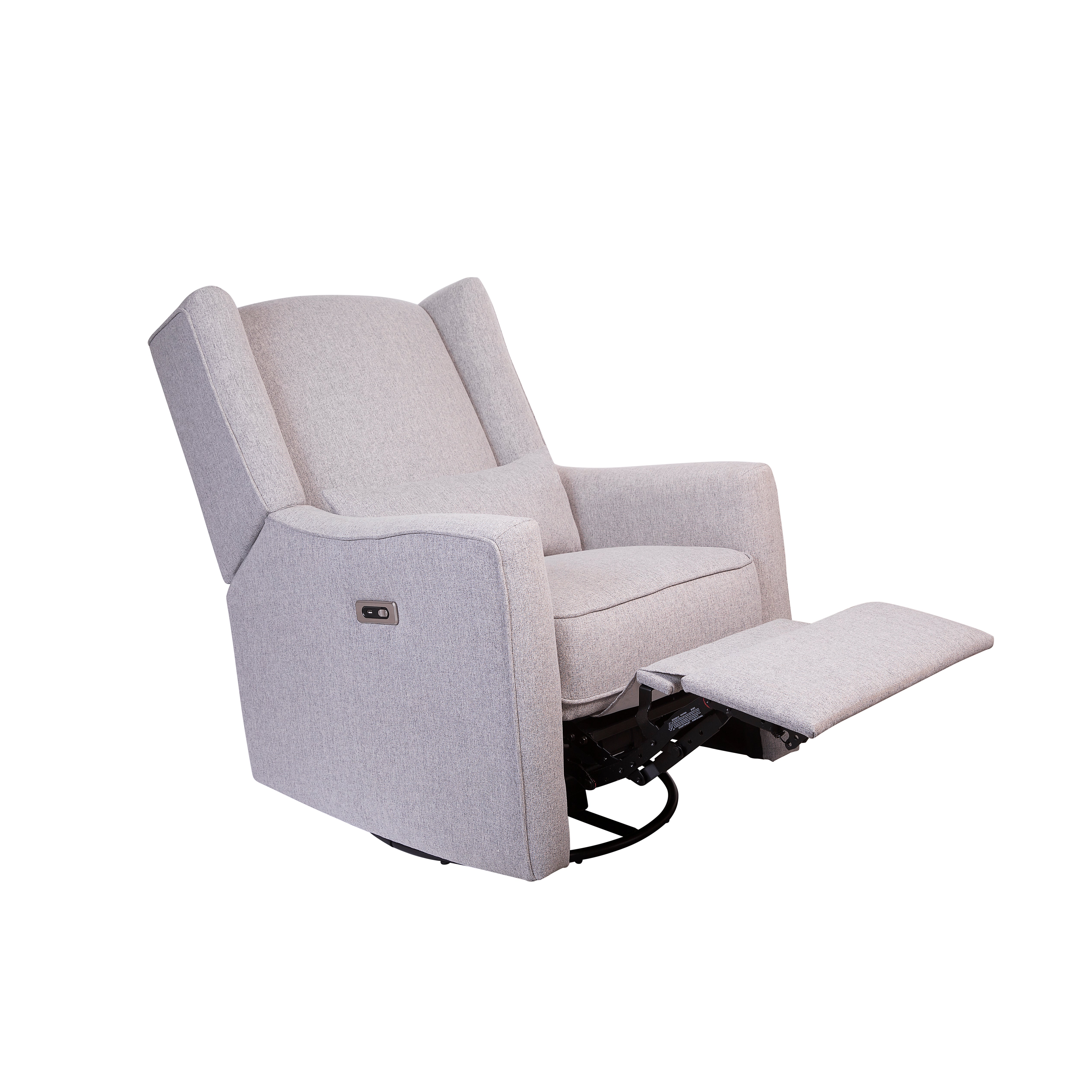 Lil Angels Contour Pedic Swivel Power Glider Recliner in Grey