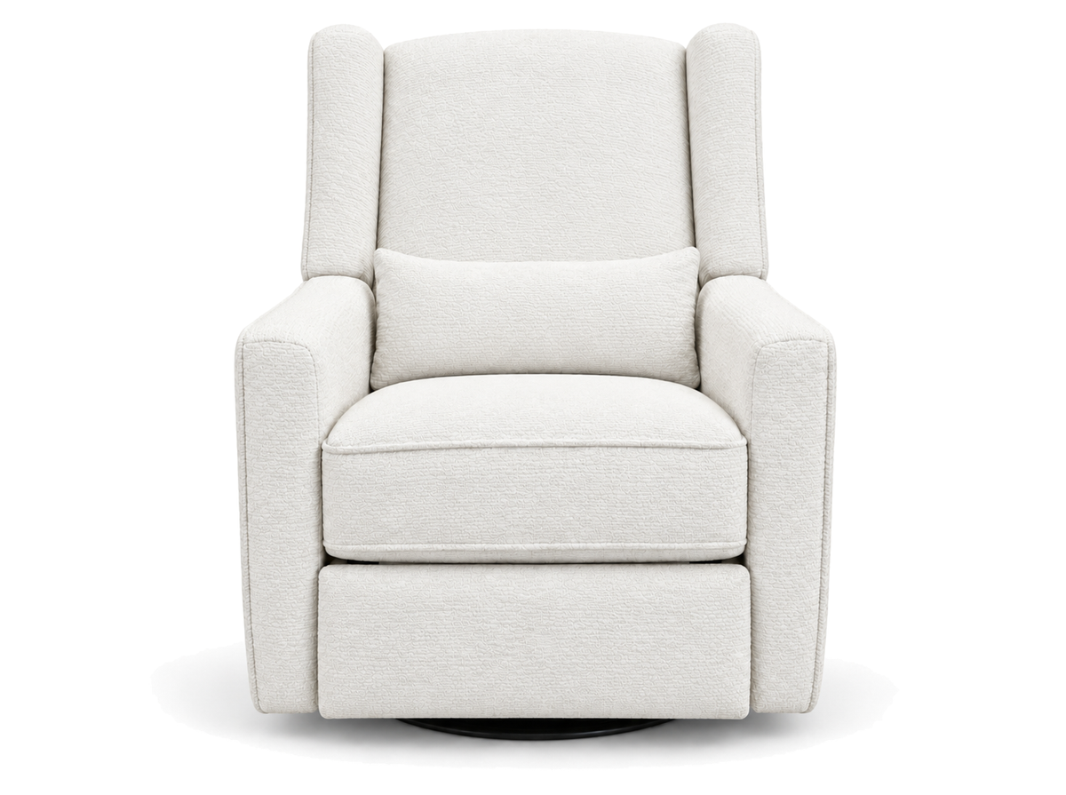 Color: White | Lil Angels Contour Pedic Swivel Power Glider Recliner in Sand