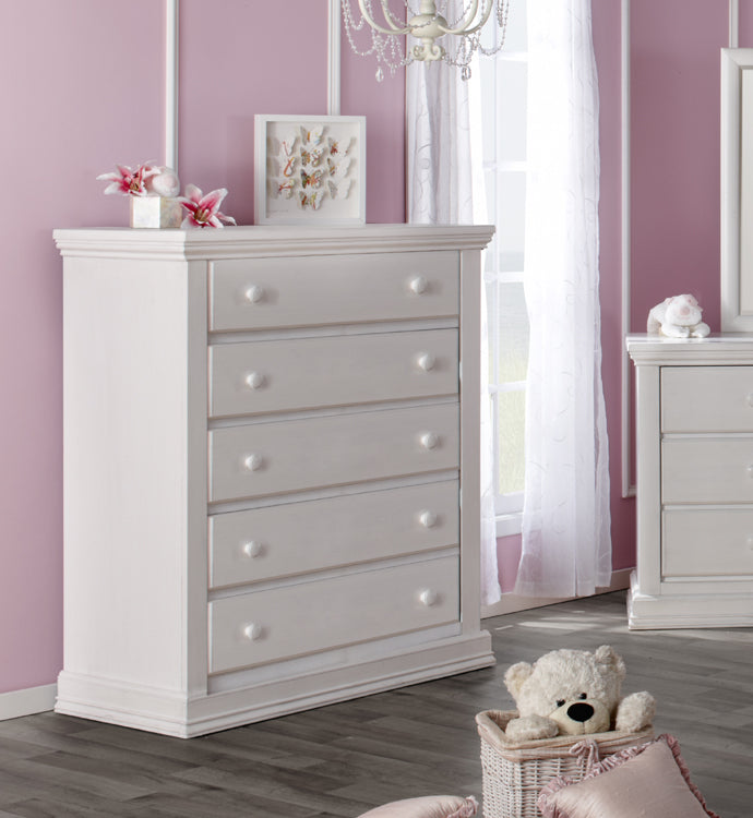 Modena 5 Drawer Chest in Vintage White