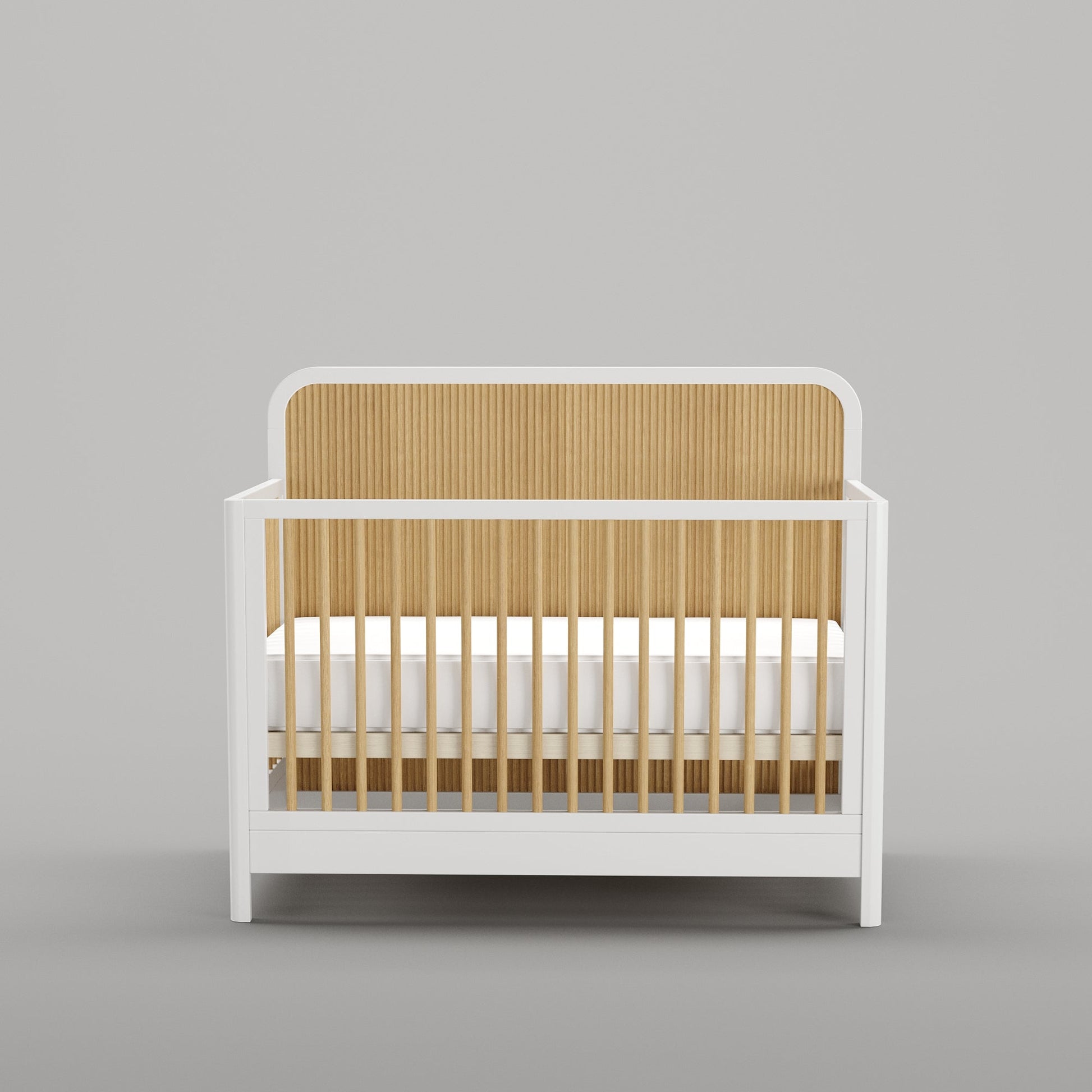 Milano Crib in White/Natural