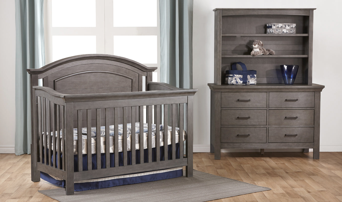 Como Arched Top Forever Crib in Distressed Granite