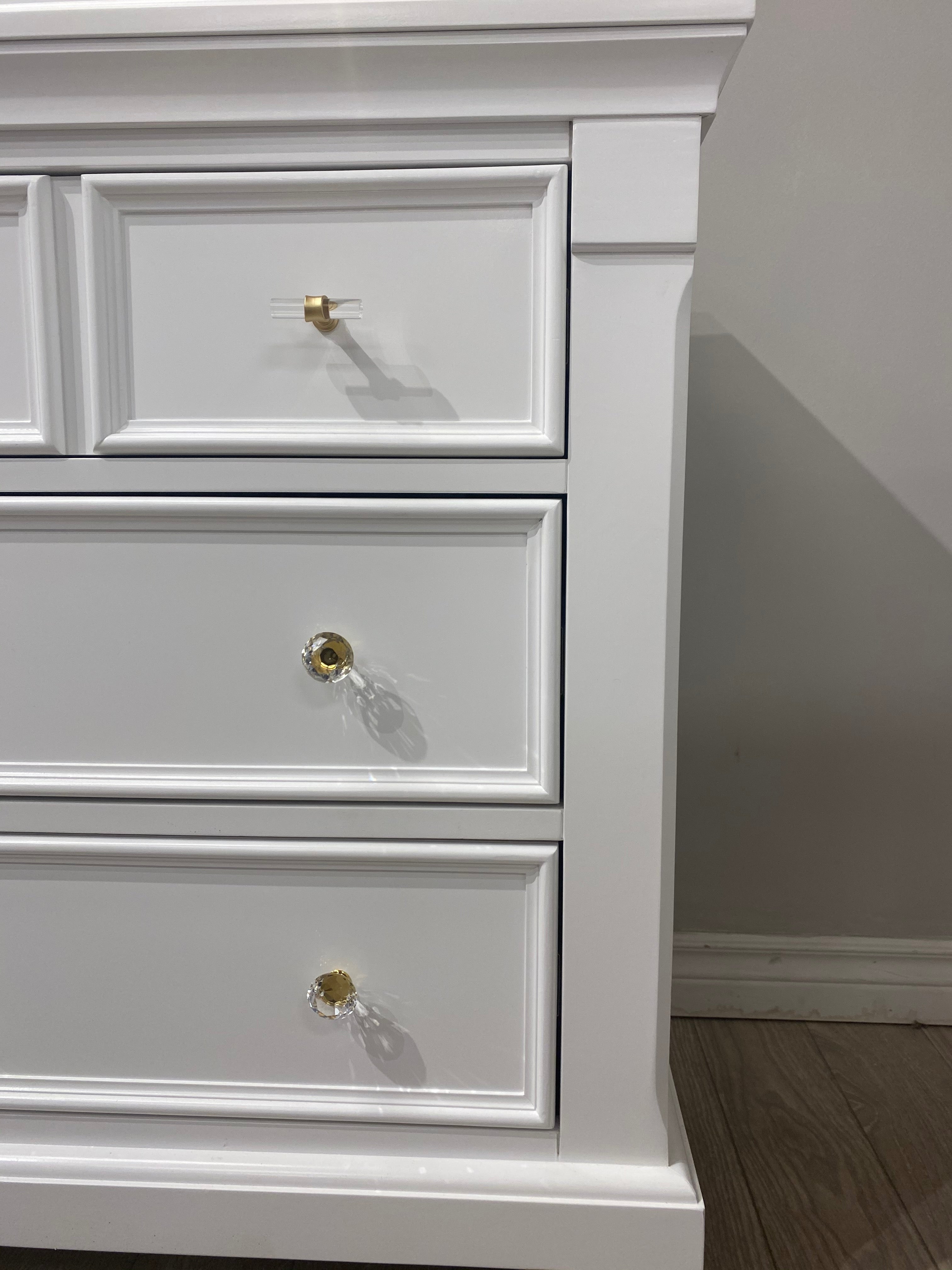 Glendale Double Dresser in White and Gold