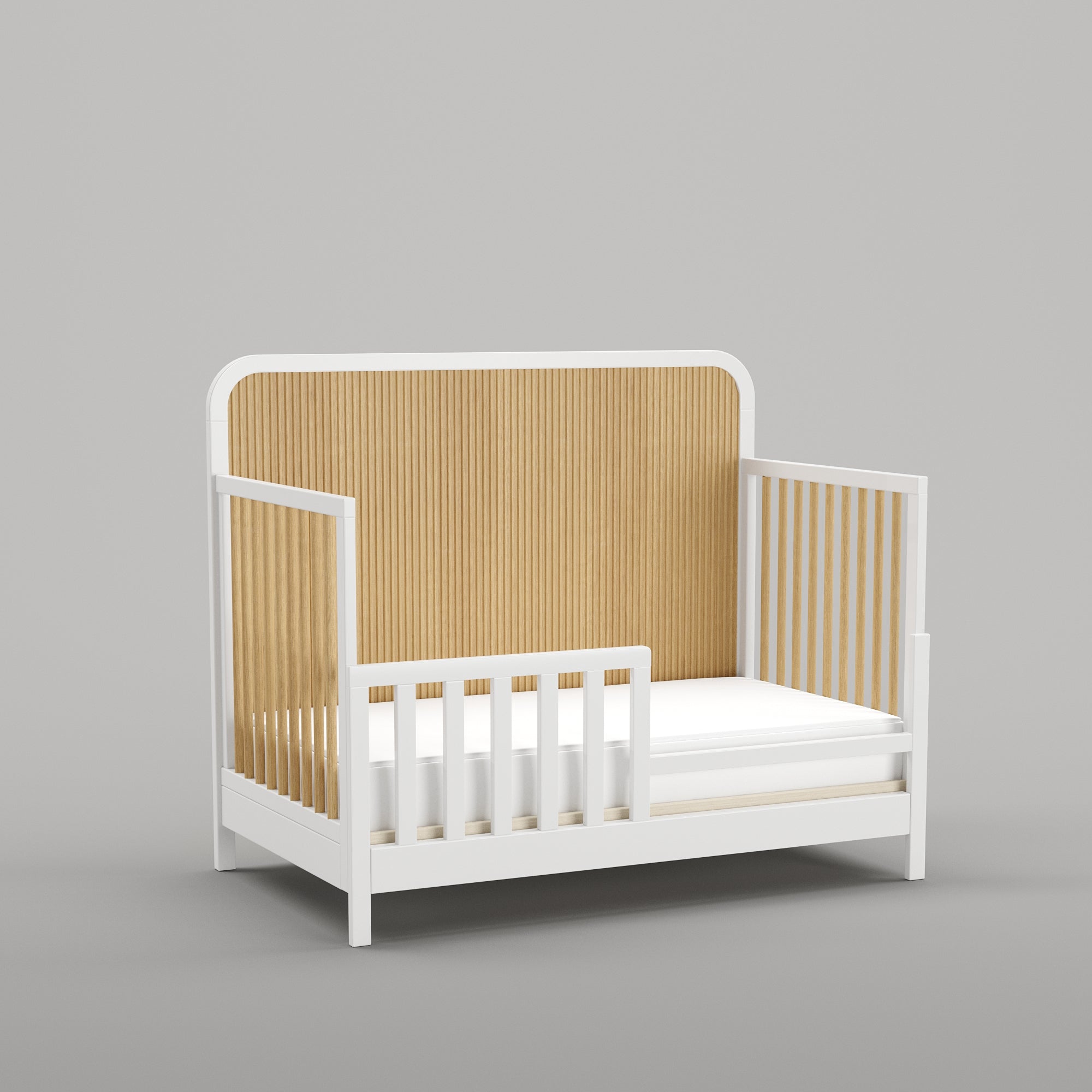 Milano Crib in White/Natural