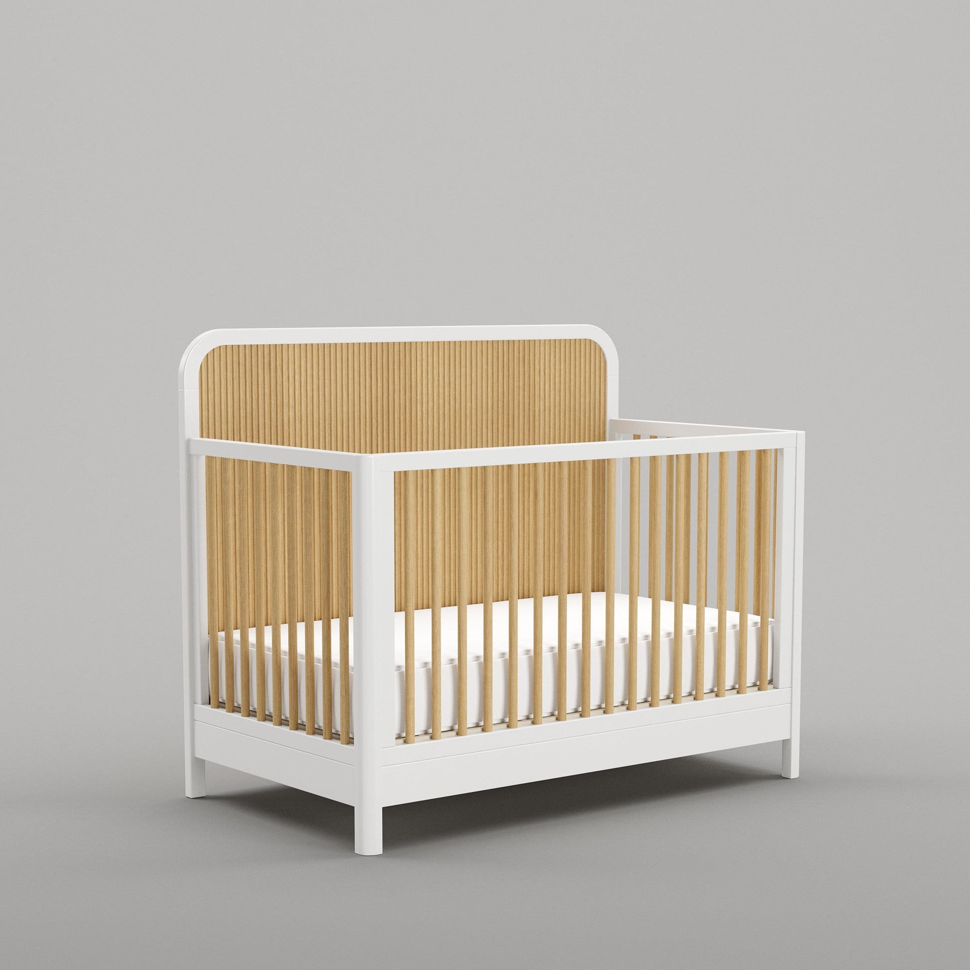 Milano Crib in White/Natural